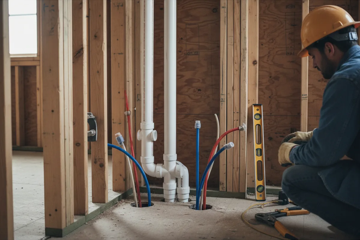 Drain and supply rough-in during Toilet Repair and Installation in Presque Isle